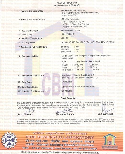 CBRI Certificate